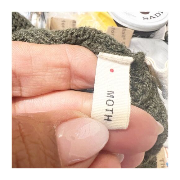 Anthropologie Moth Turtleneck Sleeveless Tunic Sweater Sz XXS Green Cotton Wool - Picture 11 of 13